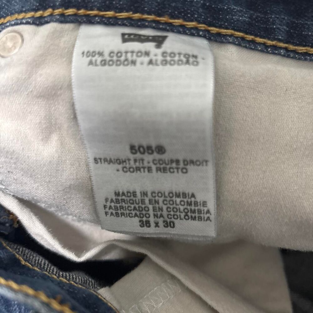 Vintage Levi's 505 Regular Fit Straight Leg Jeans Mens 36x30 Medium Wash Denim - Picture 4 of 6
